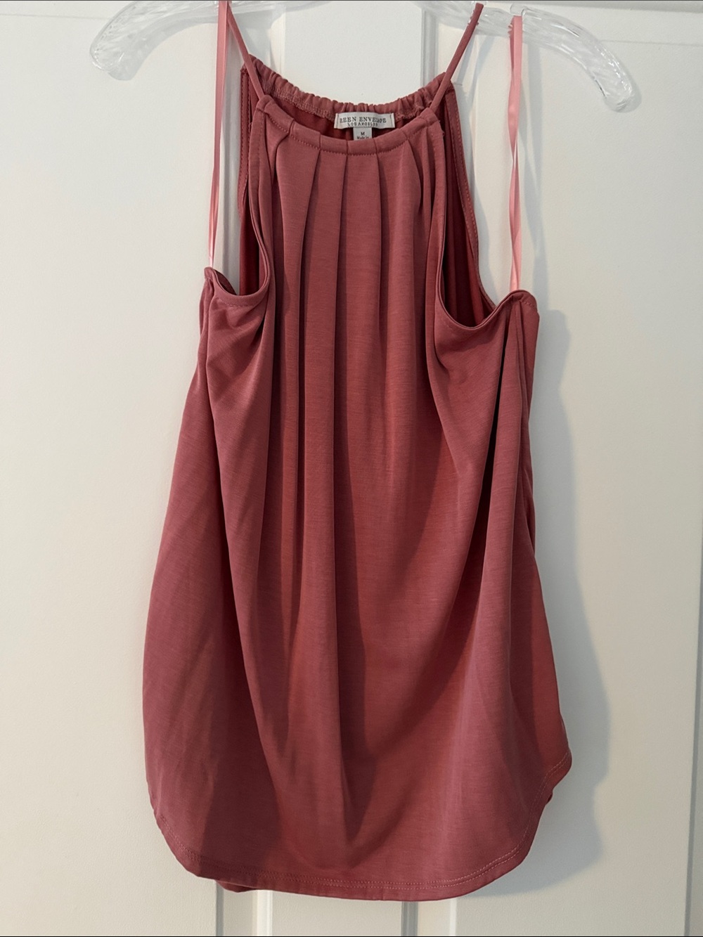 a new day Dusty Rose Halter Camisole with Pleated Neckline